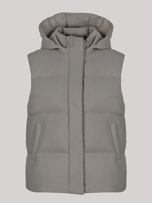 Пуховый жилет JE T'AIME GREY из бархатистой мембраны