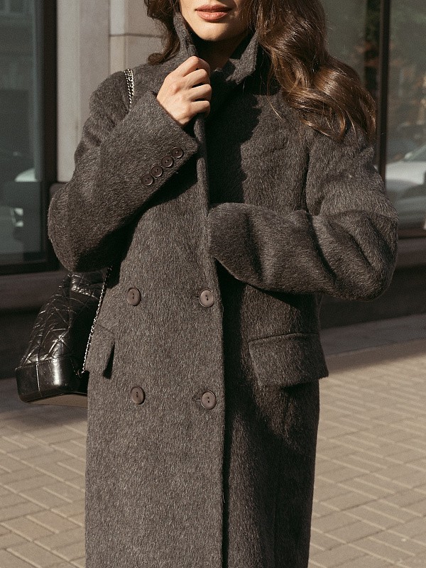 Пальто-пиджак DIVA GRAFIT MELANGE из итальянской шерсти с альпакой