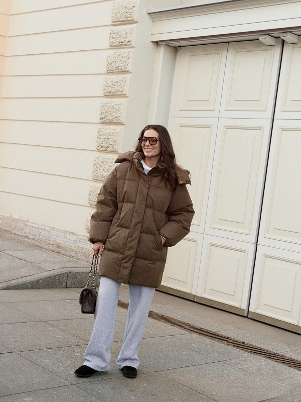 Удлиненный пуховик JE T'AIME CHOCOLATE