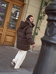 Удлиненный пуховик JE T'AIME DARK CHOCOLATE 