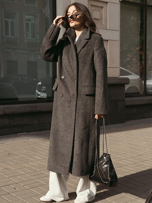 Пальто-пиджак DIVA GRAFIT MELANGE из итальянской шерсти с альпакой