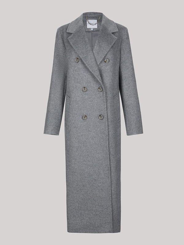 Пальто POSH MAXI GREY MELANGE из итальянской шерсти