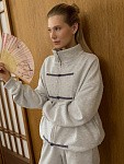 Костюм ASIAN DROP GREY MELANGE свитшот на молниии + прямые брюки