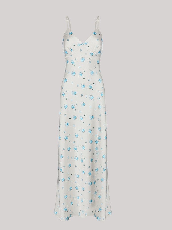 Платье-комбинация MAXI FLORA SKY BLUE