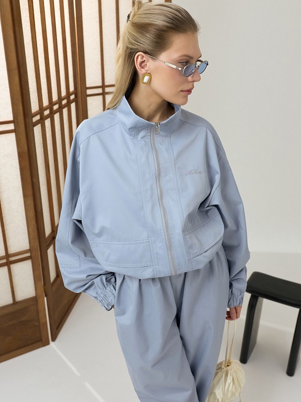 Брюки из хлопка AMI BLUE