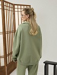 Костюм JAPANDI OLIVE свитшот на молниии + прямые брюки
