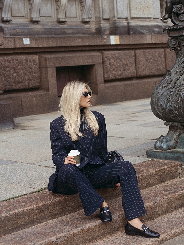 Жакет MUSE oversize STRIPED BLUE