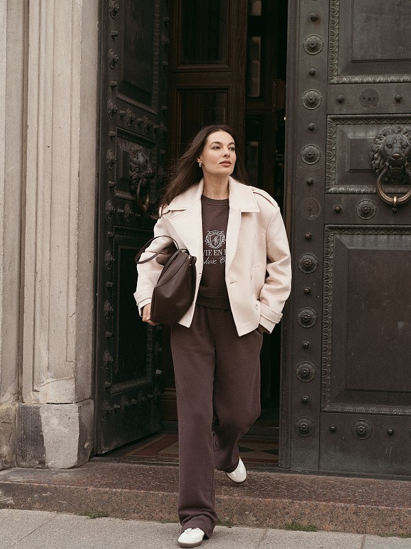 Укороченное пальто-жакет ROYAL MILK из итальянской шерсти  