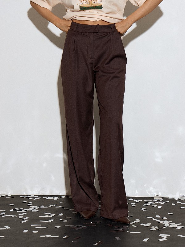 Брюки WOOL BLEND CHOCOLATE