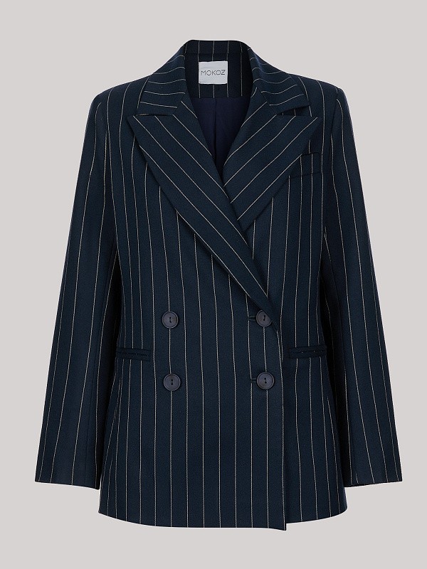 Жакет двубортный MUSE STRIPED BLUE