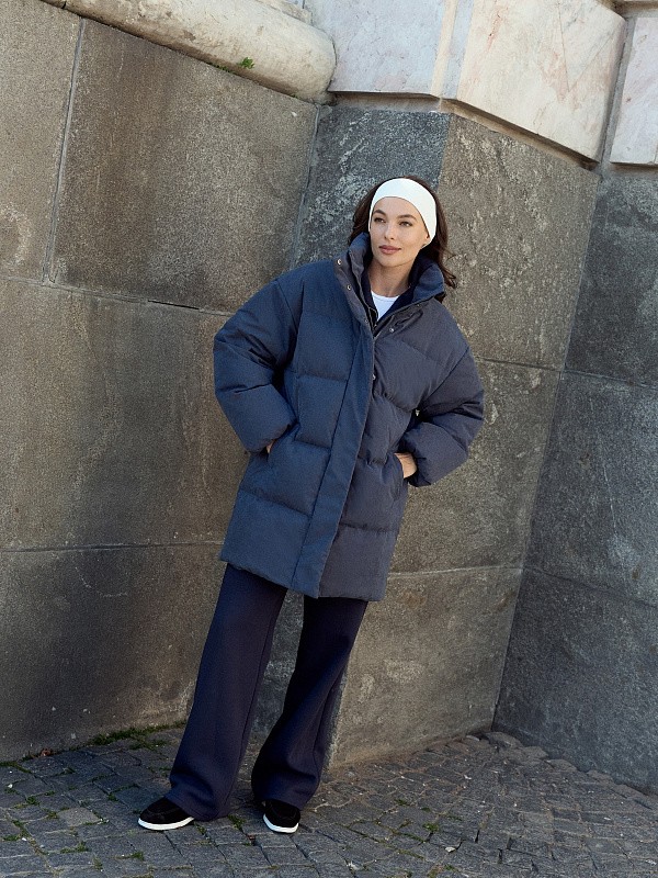 Удлиненный пуховик JE T'AIME ROYAL BLUE 