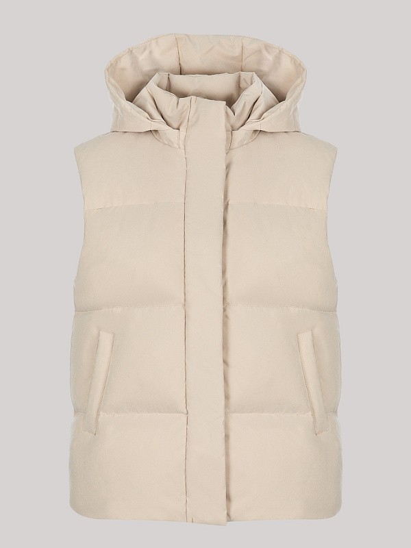 Пуховый жилет JE T'AIME MILK из бархатистой мембраны 