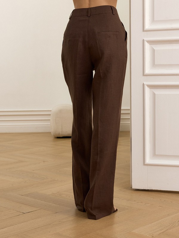 Брюки изо льна "Шоколад"
