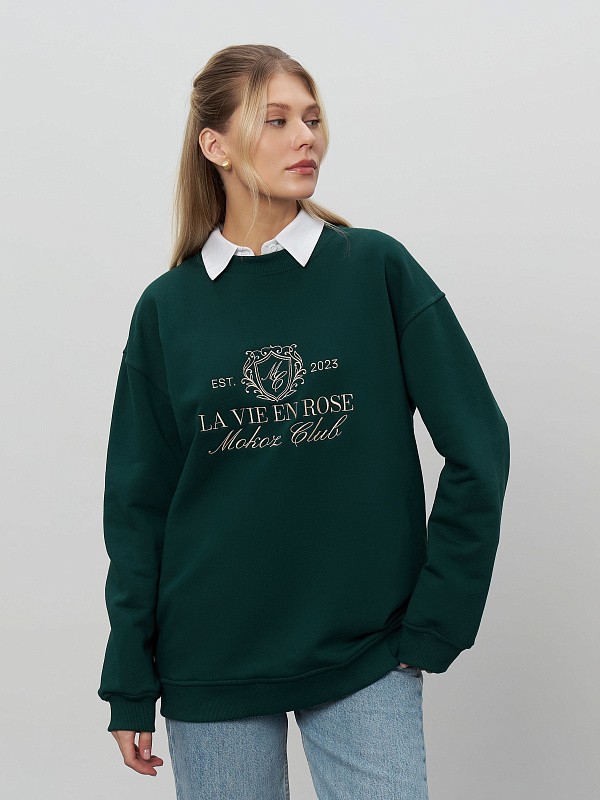 Свитшот LA VIE EN ROSE ROYAL GREEN