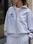 Костюм LA VIE EN ROSE GREY MELANGE зип худи + прямые брюки