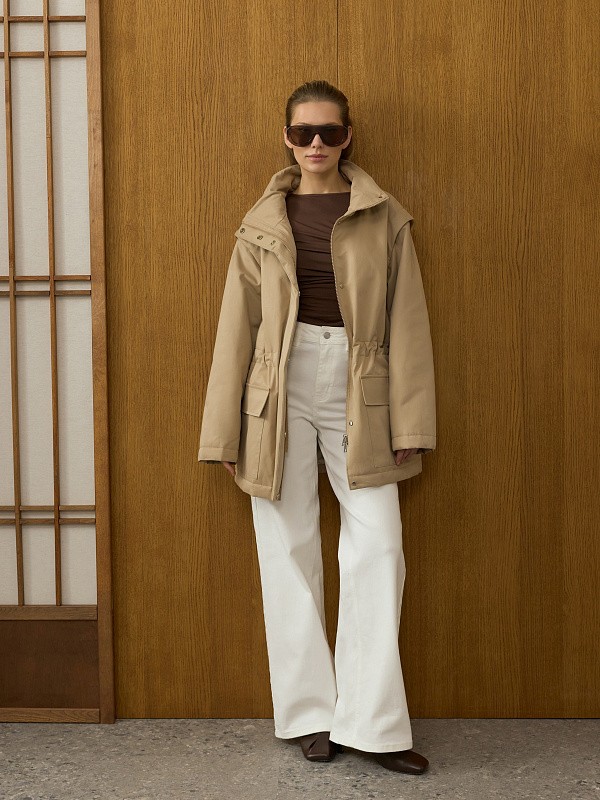 Демисезонная куртка TWO FORMS BEIGE c отстёгивающими рукавами