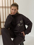 Костюм JAPANDI DARK CHOCOLATE свитшот на молнии + прямые брюки
