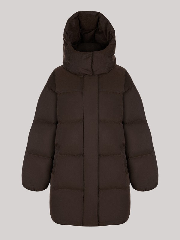 Удлиненный пуховик JE T'AIME DARK CHOCOLATE 
