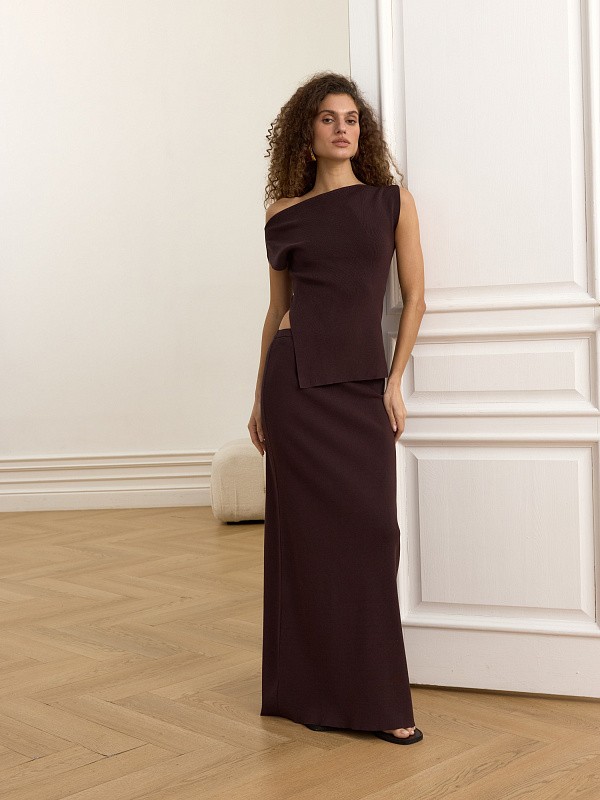 Вязаная юбка "Шоколад"