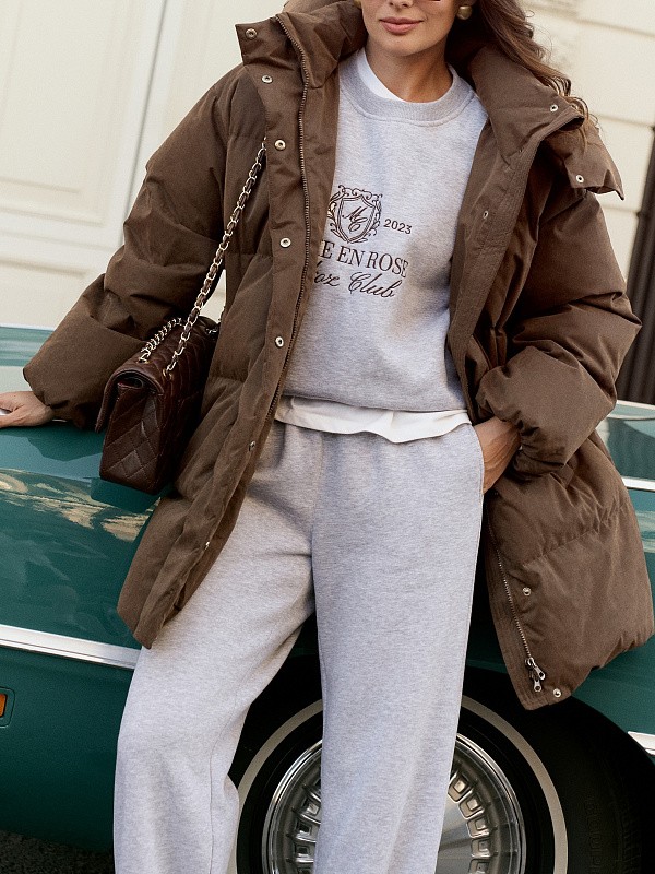 Удлиненный пуховик JE T'AIME CHOCOLATE