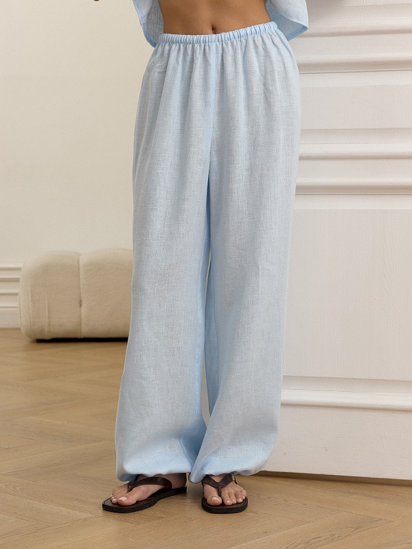 Брюки изо льна "Утренее небо"