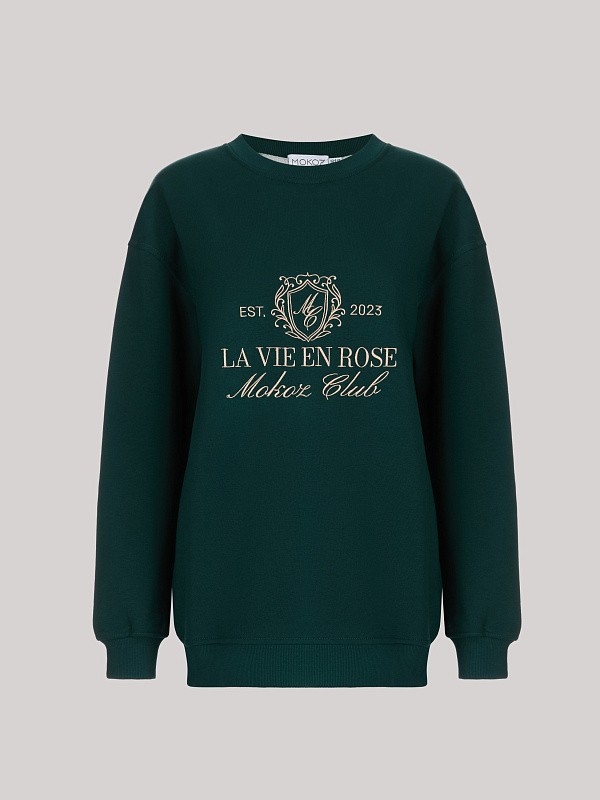 Свитшот LA VIE EN ROSE ROYAL GREEN
