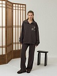 Костюм JAPANDI DARK CHOCOLATE свитшот на молнии + прямые брюки