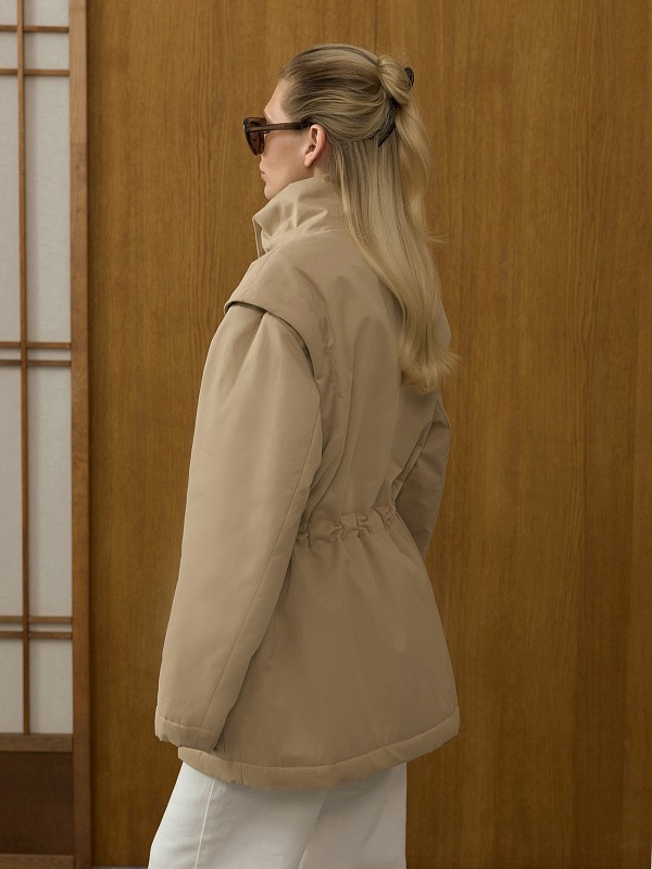 Демисезонная куртка TWO FORMS BEIGE c отстёгивающими рукавами