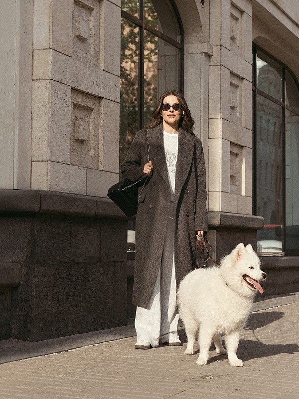 Пальто-пиджак DIVA GRAFIT MELANGE из итальянской шерсти с альпакой