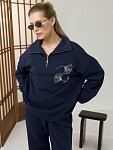 Костюм JAPANDI ROYAL BLUE свитшот на молнии + прямые брюки