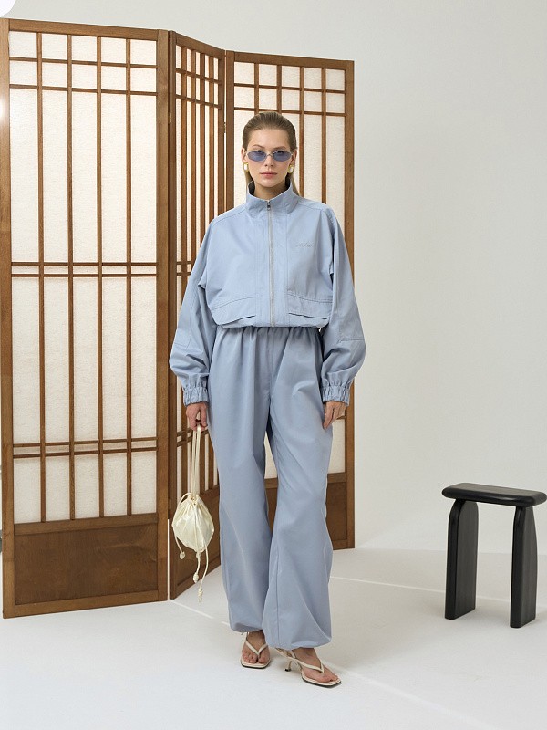 Брюки из хлопка AMI BLUE