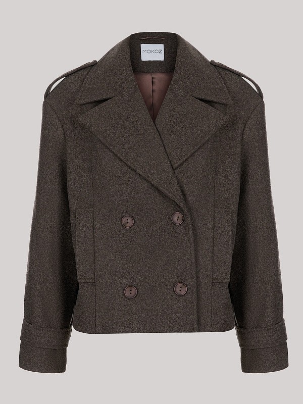 Укороченное пальто-жакет ROYAL CHOCOLATE из итальянской шерсти  