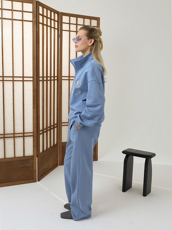 Костюм JAPANDI LIGHT BLUE  олимпийка + прямые брюки