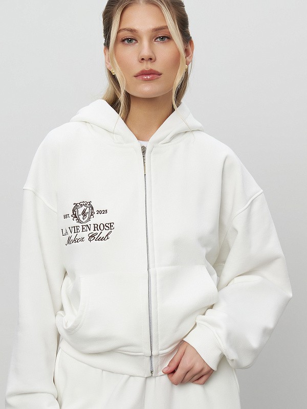 Костюм LA VIE EN ROSE MILK зип худи + прямые брюки