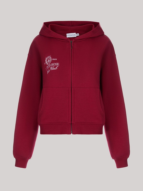 Костюм LA VIE EN ROSE BORDO зип худи + прямые брюки