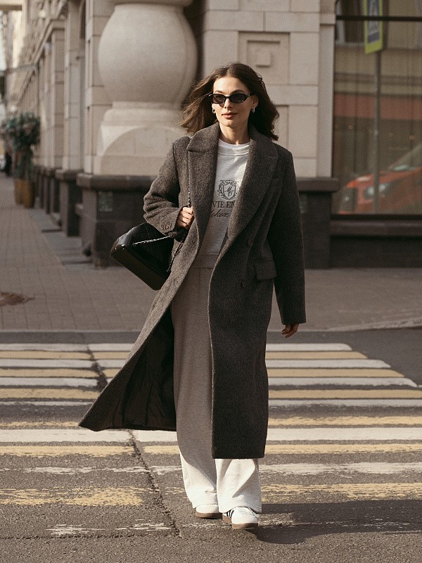 Пальто-пиджак DIVA GRAFIT MELANGE из итальянской шерсти с альпакой